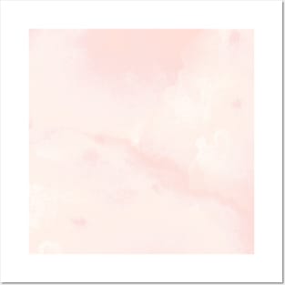 Pastel Pink and White Watercolor Ombre Posters and Art